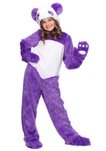 Disfraz de niña Panda Púrpura peluda