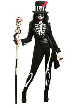 Disfraz para mujer esqueleto vudú-0