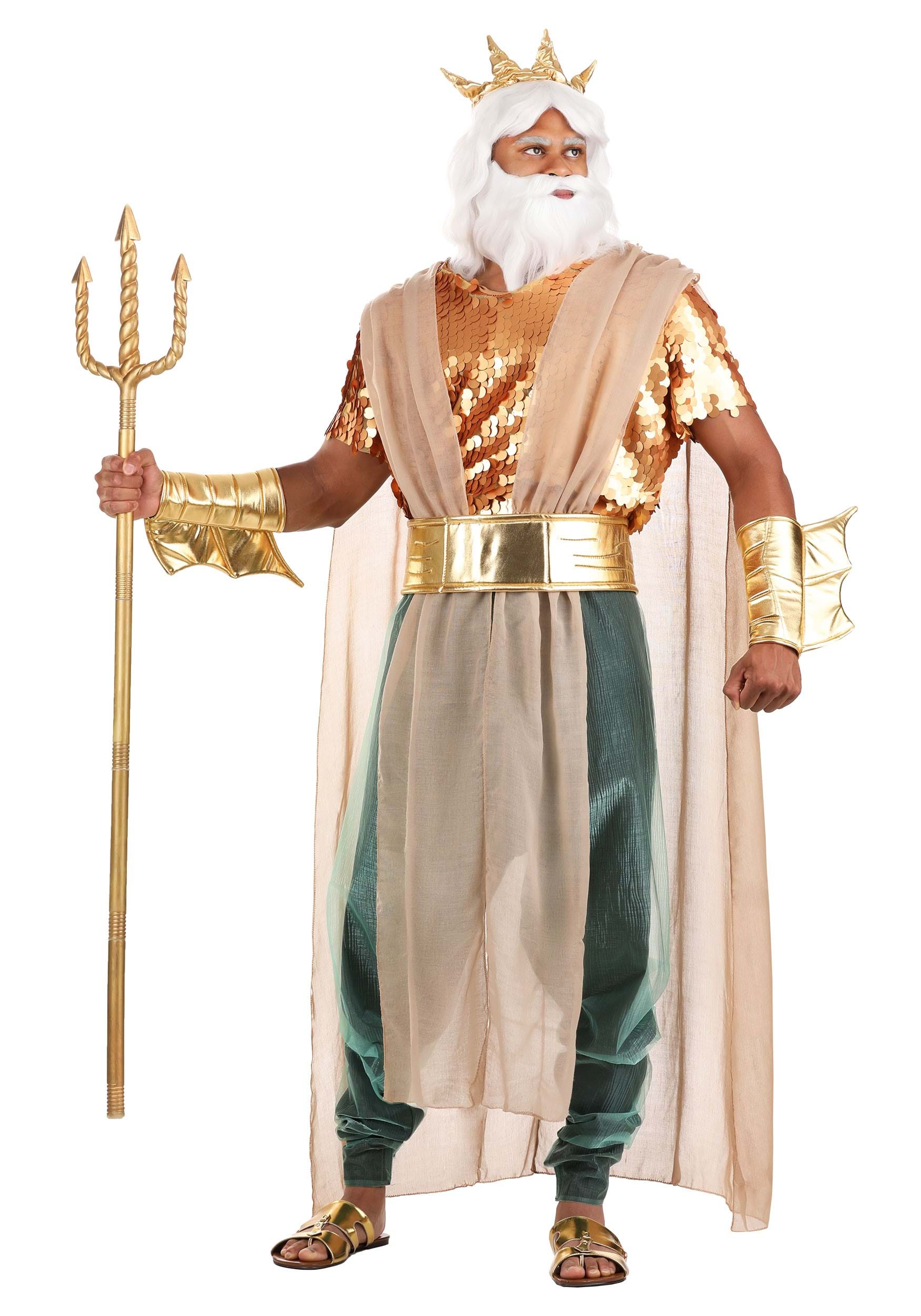 Disfraz de Poseidon para hombre talla extra