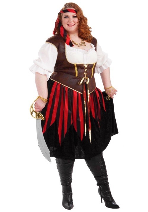 Disfraz de mujer pirata talla extra