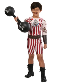 Disfraz vintage de hombre fuerte para niño