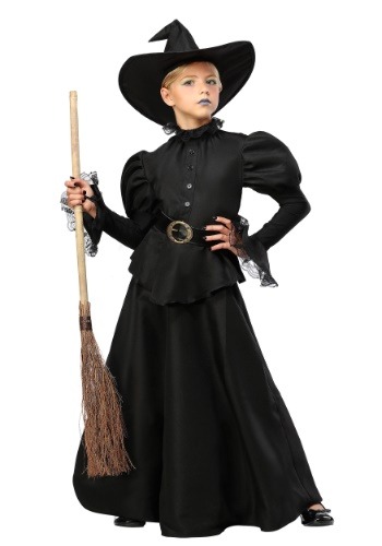 Vestido clásico de bruja negra para niñas