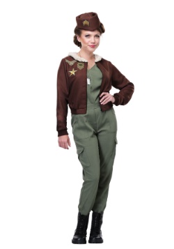 Oficial de vuelo vintage de mujer
