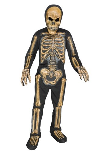 Espera un minuto Marty Fielding zoo Disfraz Realista de Skele-bones para niños