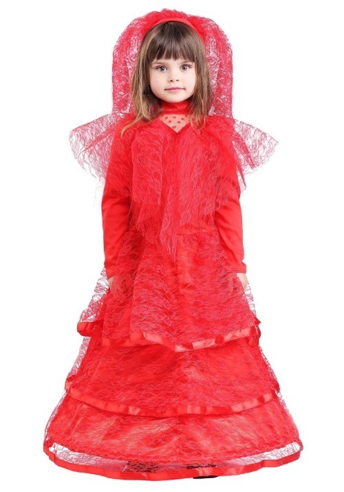 Vestido de novia rojo gótico de niño