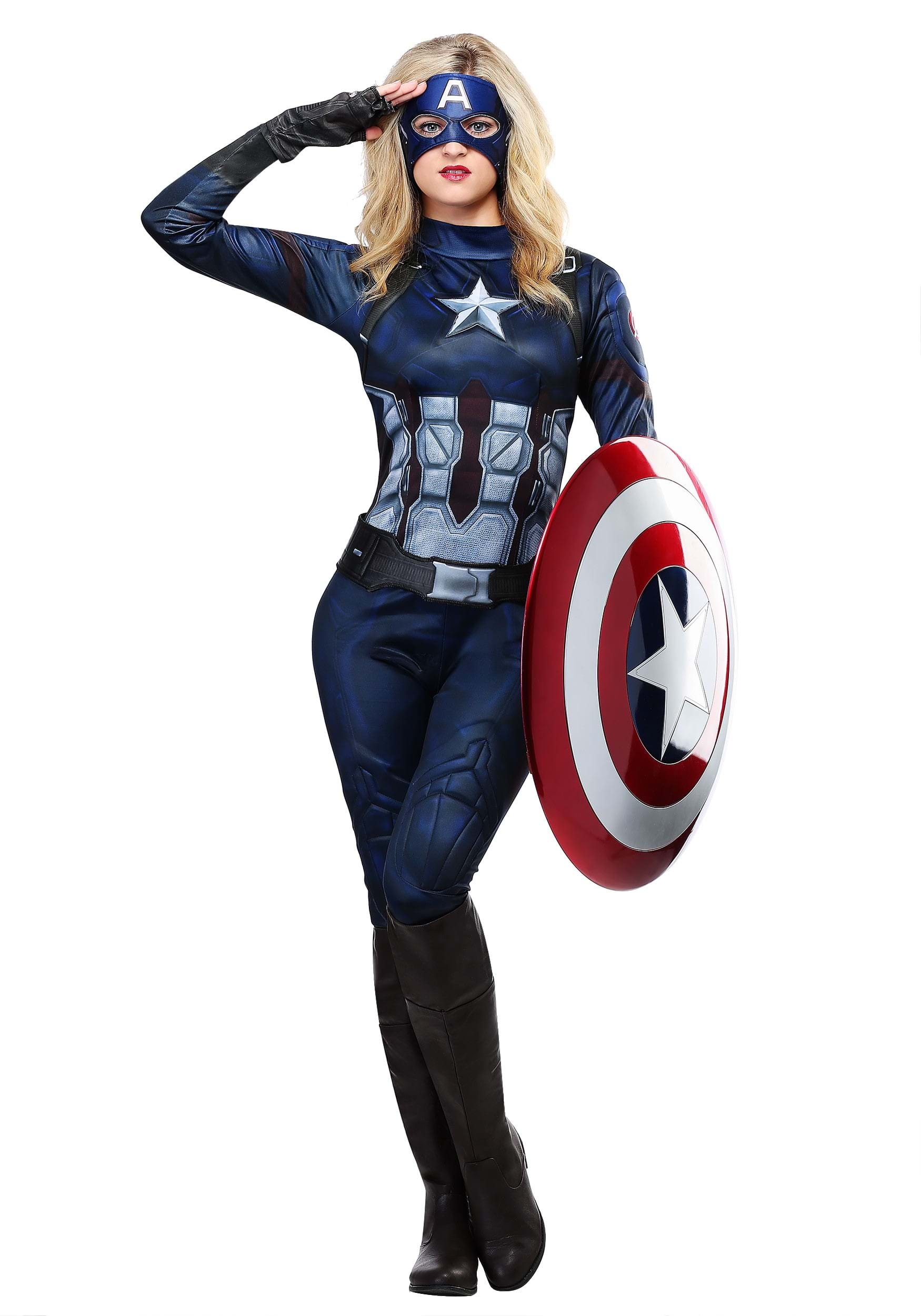 Ballena barba colgar entusiasta Disfraz del Capitán América para mujer