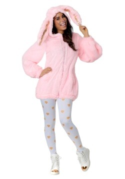 Disfraz de conejito rosa borroso talla grande para mujer
