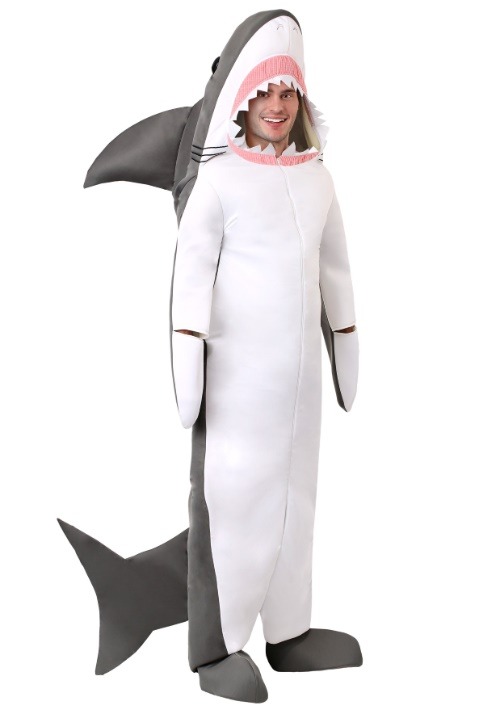 Disfraz de gran tiburón blanco adulto