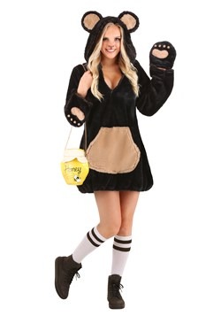 Traje de oso marrón acogedor de mujer