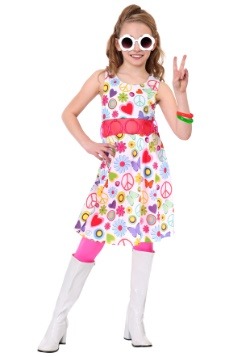 Disfraz de hippie para niña Peace & Love