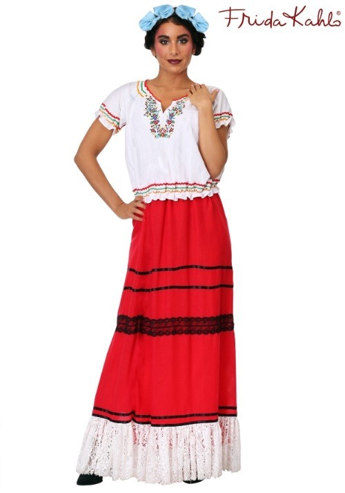 Disfraz para mujer de color rojo Frida Kahlo