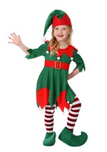 Toddler Girl's Santa's Helper Costume Alt 1