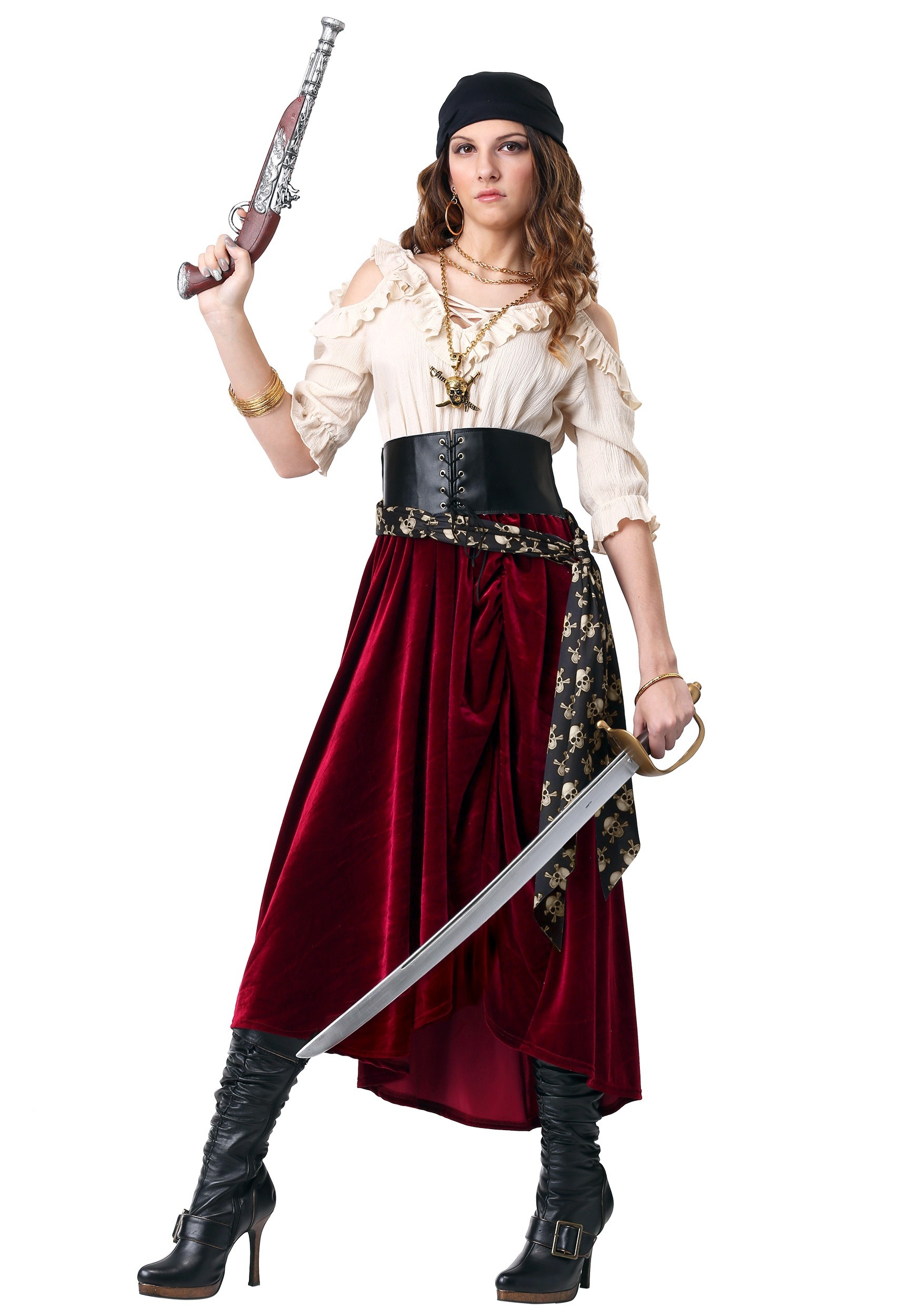 Disfraz de tavern Buccaneer para mujer, talla grande, disfraz de pirata de  lujo