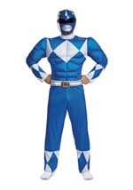 Disfraz de Power Ranger Azul musculoso para hombre Alt 2