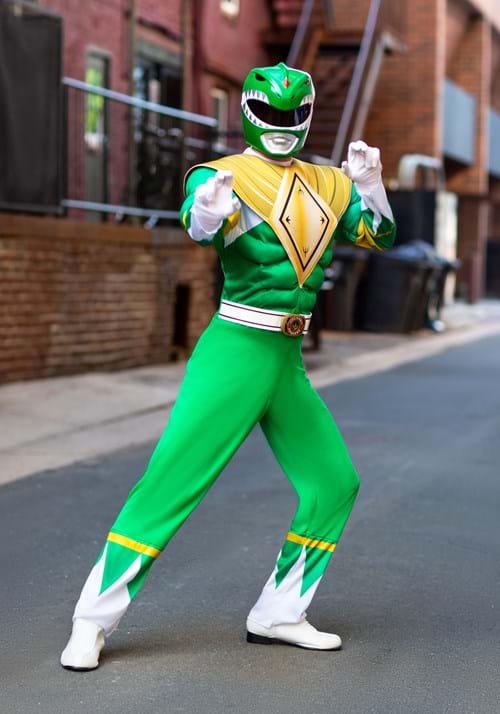 Disfraz de Ranger verde de los hombres de Power Rangers Upda