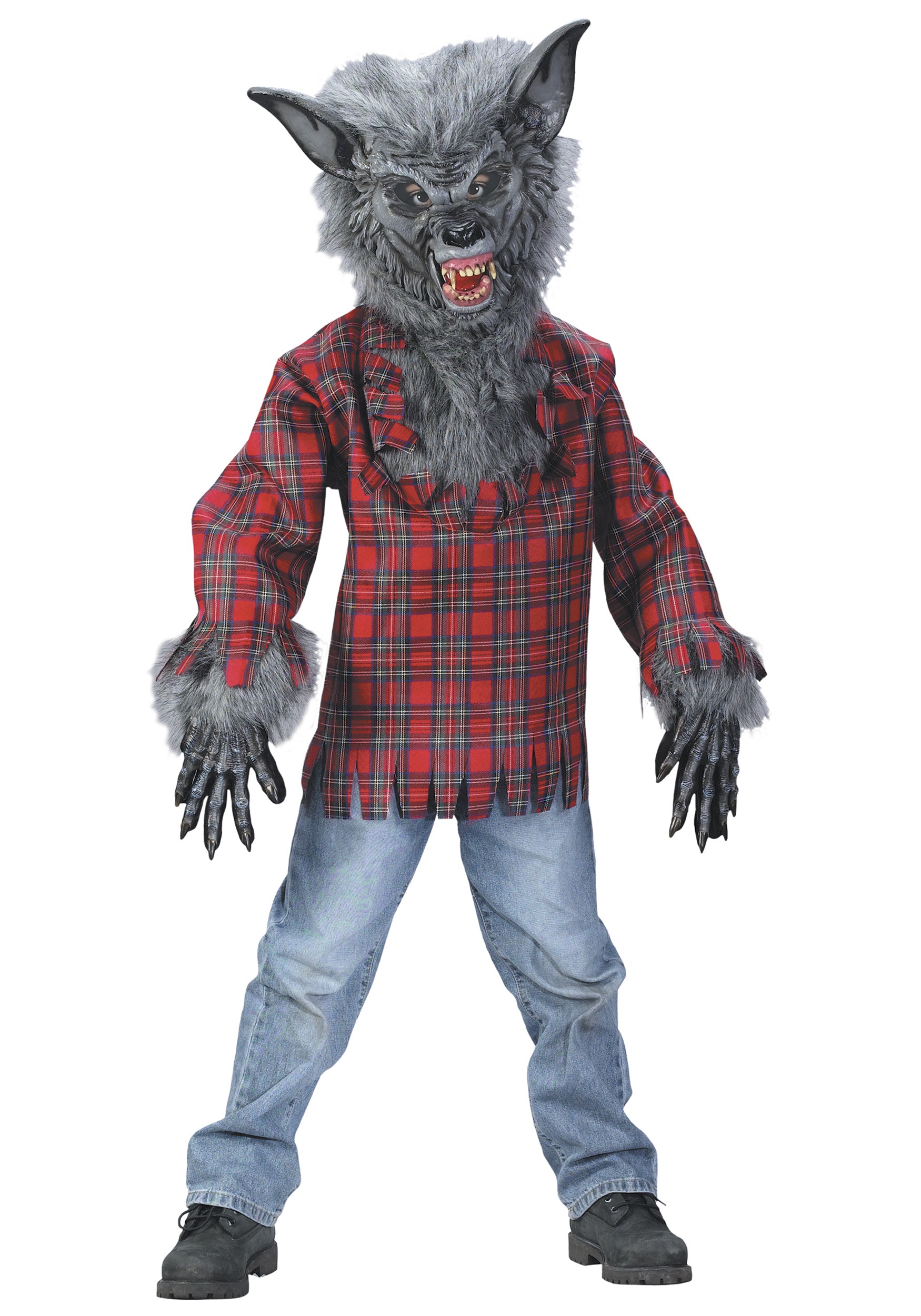 Oficial Indica extremadamente Disfraz de hombre lobo gris para niños