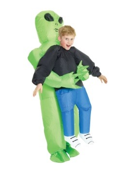 Disfraz infantil inflable de montar de alienígena