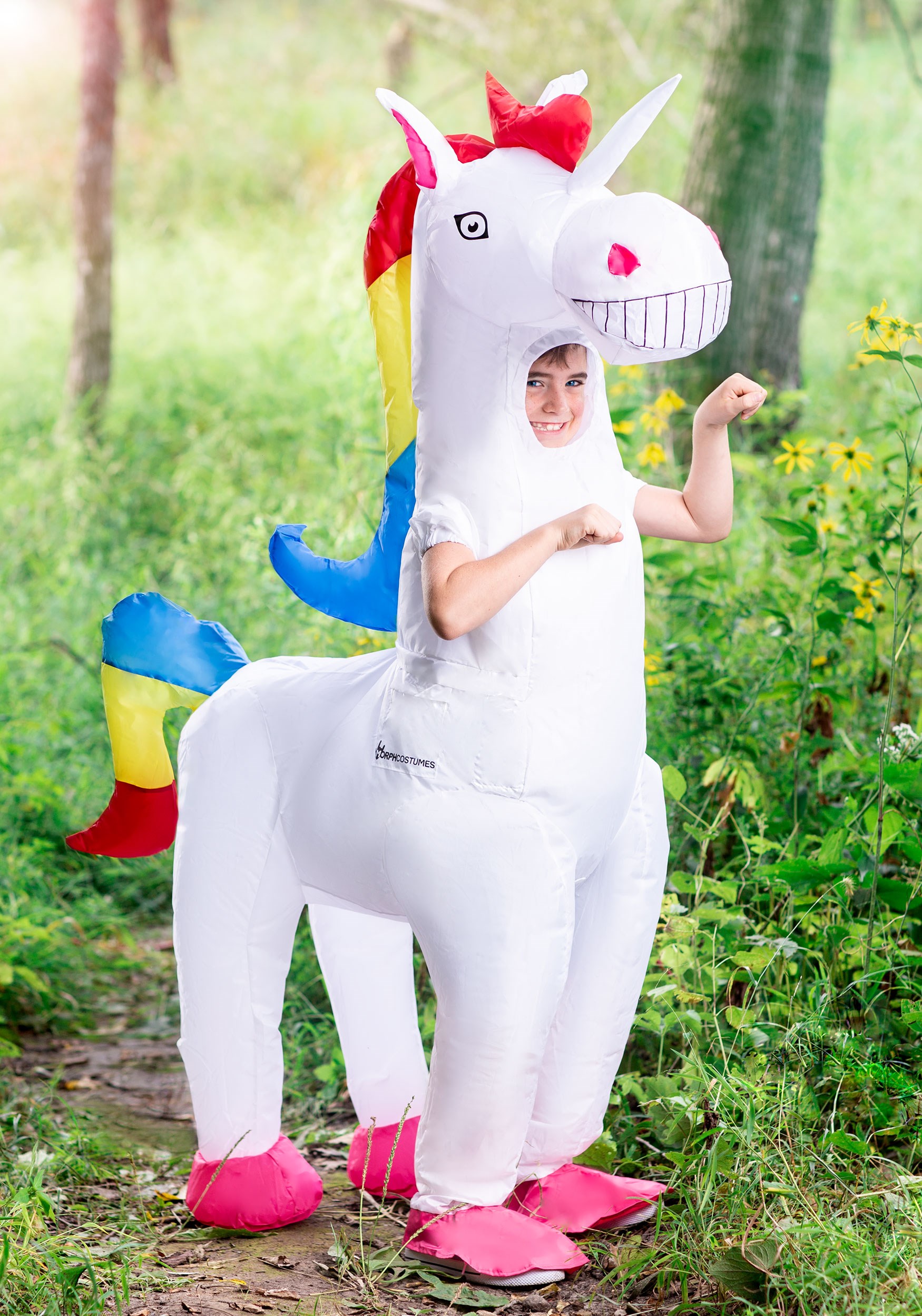 Disfraz de unicornio hinchable para niña 7-9 años