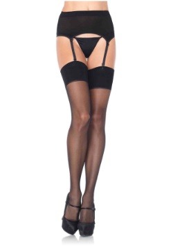 Medias con liguero color negro para mujer