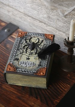 Libro de ortografía con pluma en movimiento