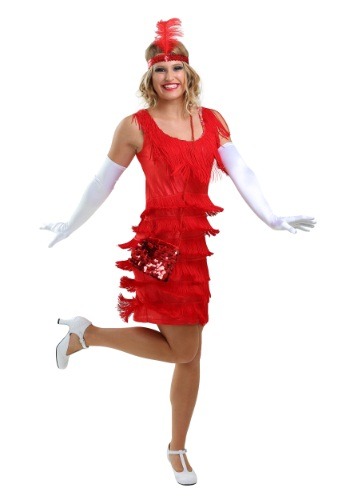 Vestido de moda con solapa roja