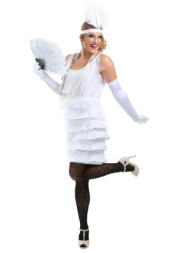 Vestido estilo flapper blanco para niña