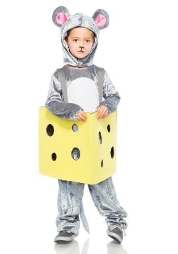 Ratón niño en traje de queso
