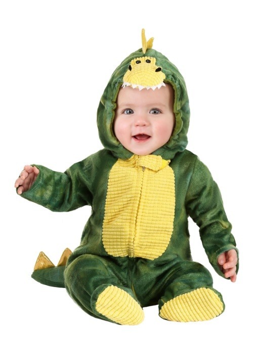 Disfraz verde de dino soñoliento para bebé