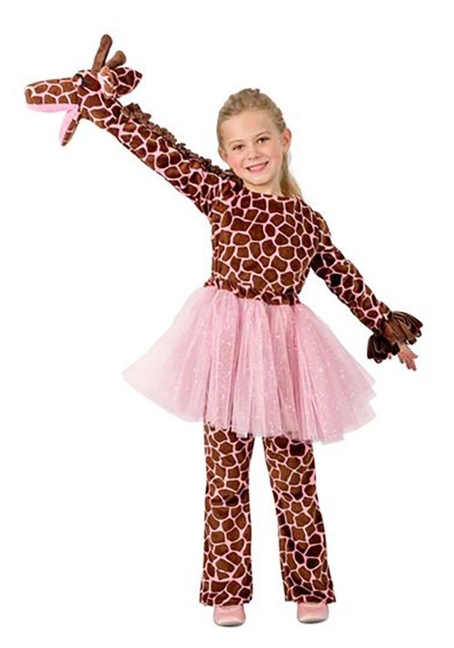 Disfraz de jirafa de marionetas de niña