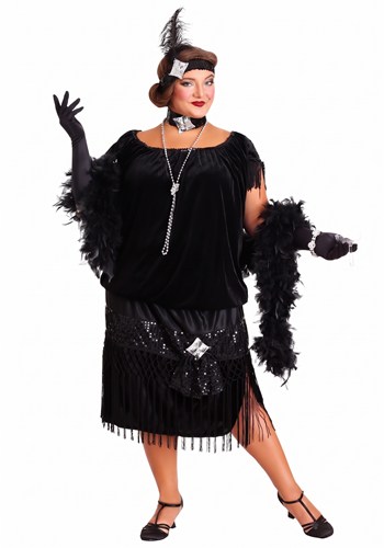 Disfraz estilo flapper tallas extra deluxe