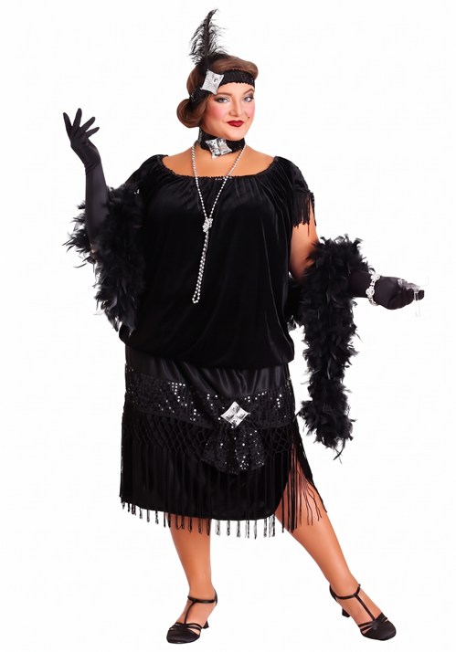 Disfraz estilo flapper tallas extra deluxe