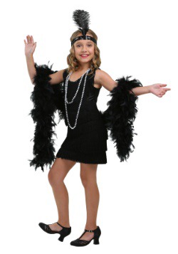 Disfraz infantil estilo flapper negro