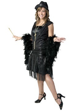 Disfraz de jazz flapper negro