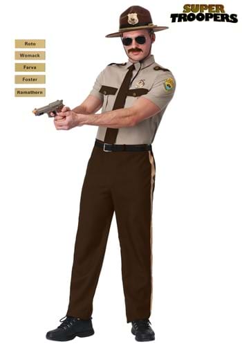 Disfraz policía estatal de Super Troopers adulto talla extra