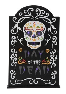 Decoración de tumba de Día de Muertos con luz