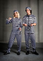 Striped Plus Size Prisoner Costume Alt 4