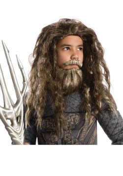 Conjunto infantil de barba y peluca Aquaman