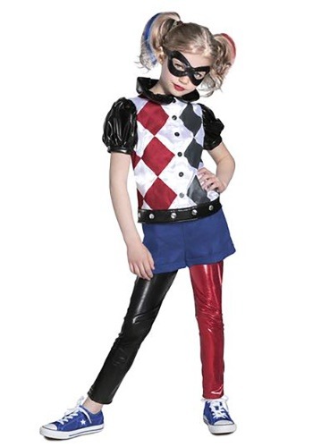 Disfraz de Harley Quinn premium de superhéroe chica de DC