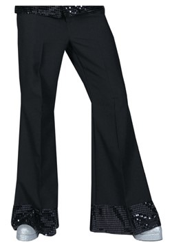 Pantalones negros con lentejuelas estilo disco