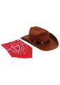 Sombrero de vaquero marrón y conjunto de bandana