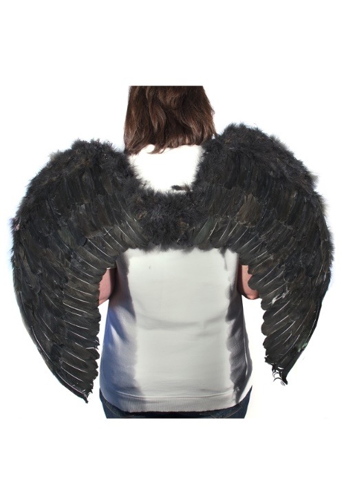 Alas de ángel con plumas negras