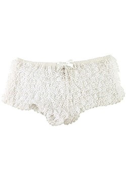 Panties de tanga con volante blanco sexy