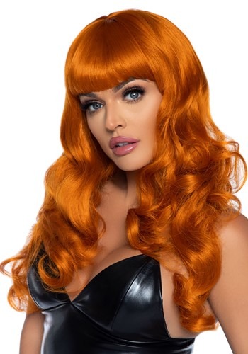 24" Long Wavy Bang Ginger/Orange Wig pic