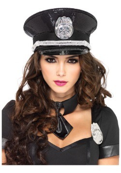 Gorra de policía con lentejuelas