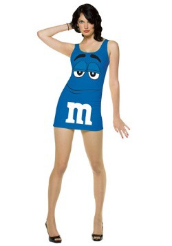 Disfraz de M&M azul para mujer