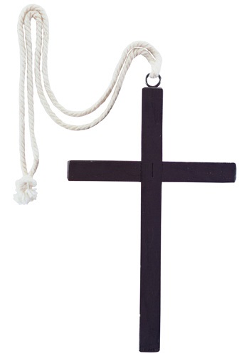 Cruz de monje negra de madera