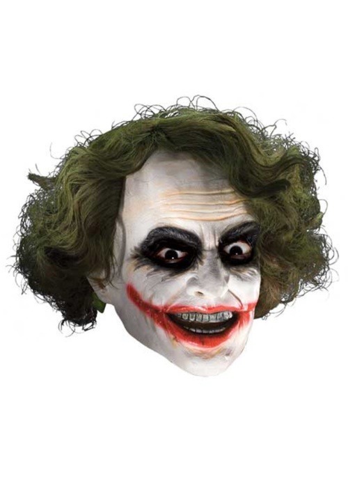 Máscara de Joker deluxe con pelo para adulto